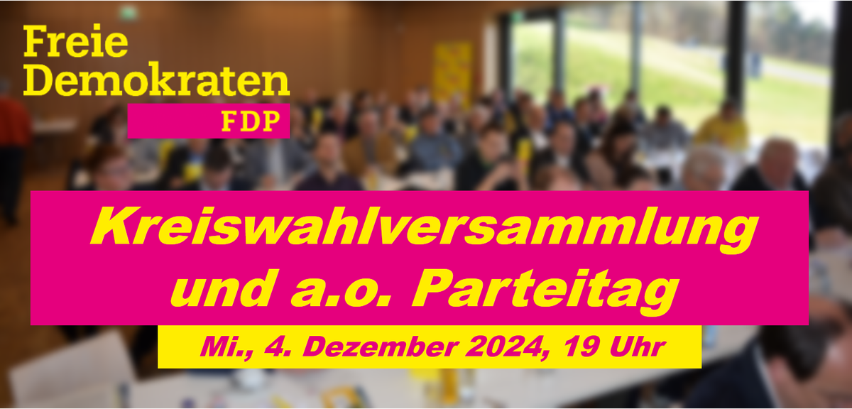 Einladung zur KWV und zum a.o. Parteitag am 04.12.2024